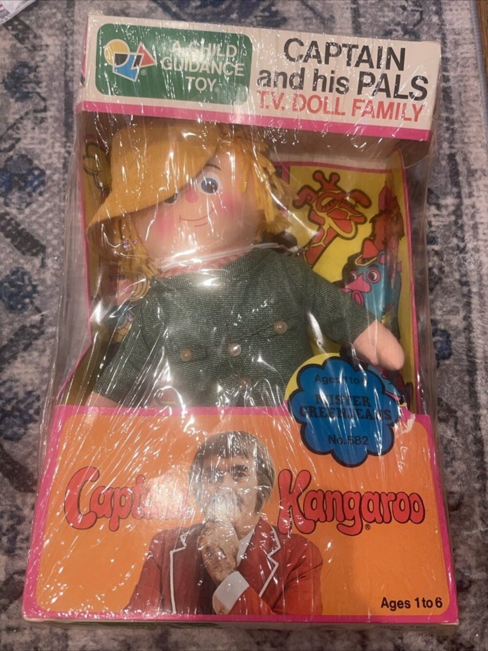 Vintage Captain Kangaroo Plush Doll – No. 582 by Child Guidance –In Original Box